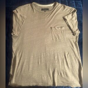Men’s Rag & Bone Tan Principal Linen Shirt Size Medium